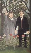 Henri Rousseau Portrait of Guillaume Apollinaire and Marie Laurencin with Poet's Narcissus china oil painting artist